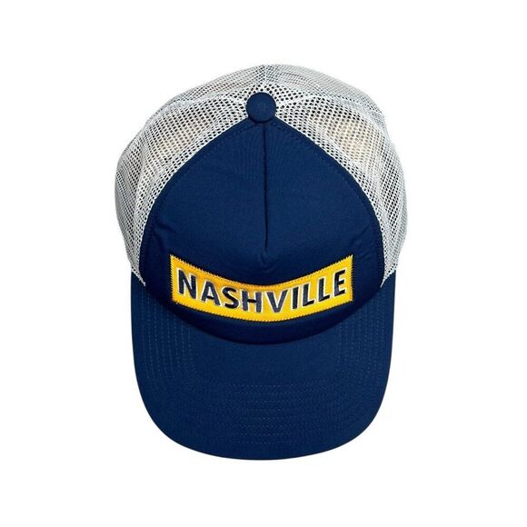 Adidas Nashville Predators Hat Men's Blue Ice Hockey Snap Back Trucker Cap - Picture 2 of 10